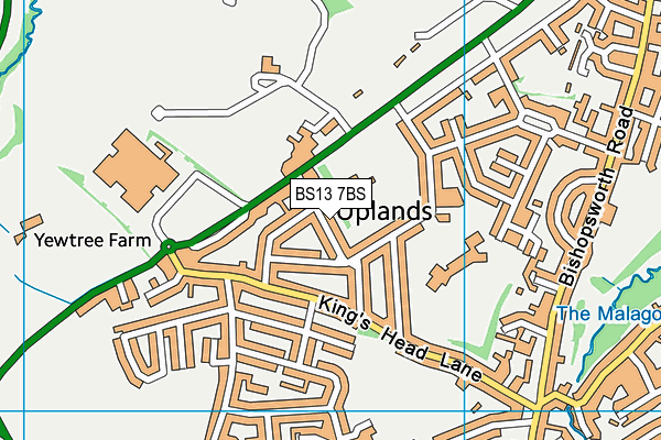 BS13 7BS map - OS VectorMap District (Ordnance Survey)