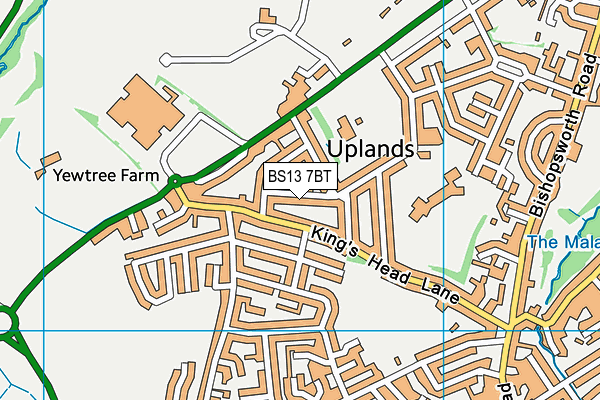 BS13 7BT map - OS VectorMap District (Ordnance Survey)