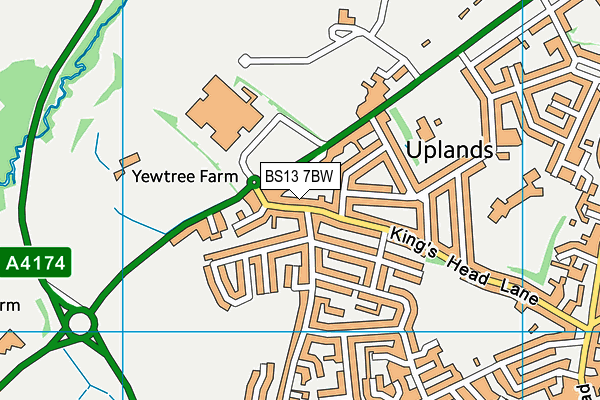 BS13 7BW map - OS VectorMap District (Ordnance Survey)