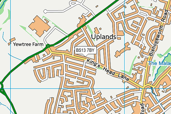 BS13 7BY map - OS VectorMap District (Ordnance Survey)