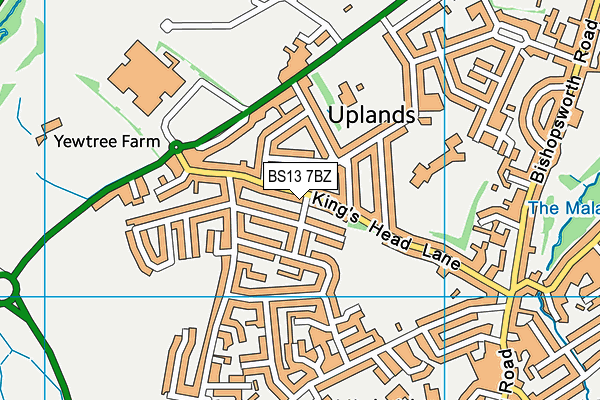 BS13 7BZ map - OS VectorMap District (Ordnance Survey)