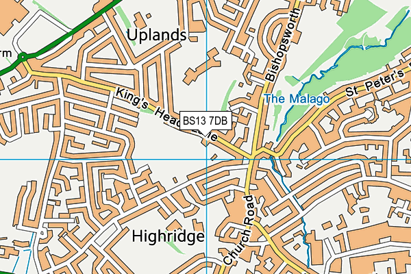 Kings Head Lane Park map (BS13 7DB) - OS VectorMap District (Ordnance Survey)