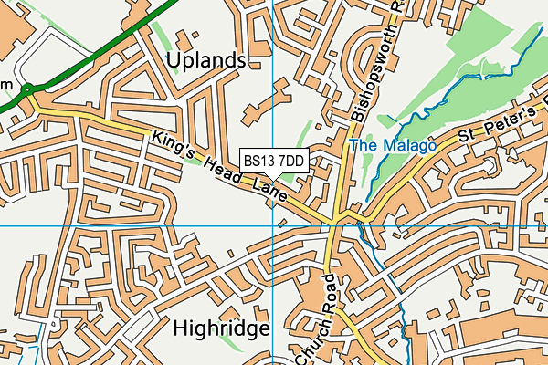 BS13 7DD map - OS VectorMap District (Ordnance Survey)