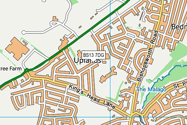 BS13 7DG map - OS VectorMap District (Ordnance Survey)