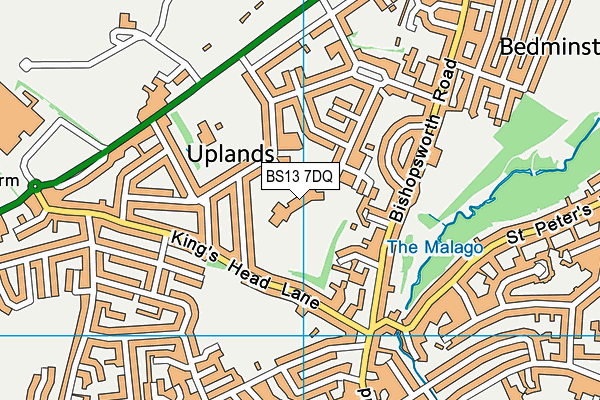 Bedminster Down School map (BS13 7DQ) - OS VectorMap District (Ordnance Survey)
