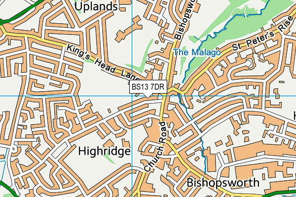 BS13 7DR map - OS VectorMap District (Ordnance Survey)