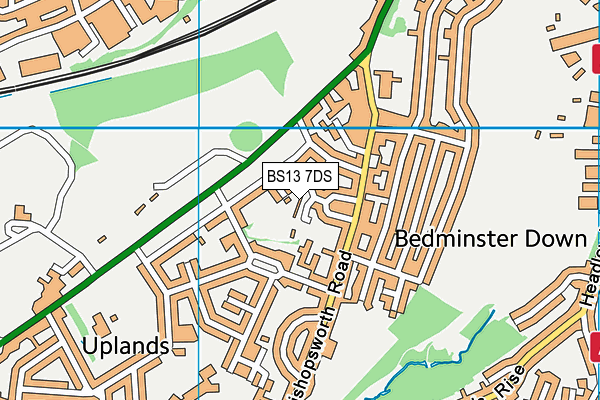 BS13 7DS map - OS VectorMap District (Ordnance Survey)