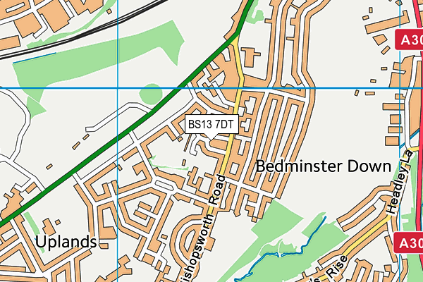 BS13 7DT map - OS VectorMap District (Ordnance Survey)
