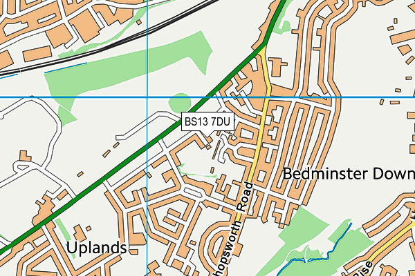 BS13 7DU map - OS VectorMap District (Ordnance Survey)