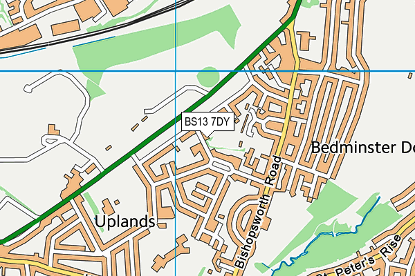 BS13 7DY map - OS VectorMap District (Ordnance Survey)