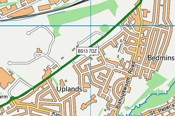BS13 7DZ map - OS VectorMap District (Ordnance Survey)