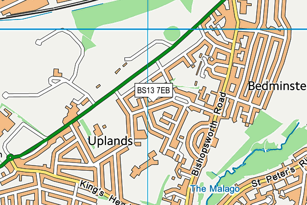 BS13 7EB map - OS VectorMap District (Ordnance Survey)