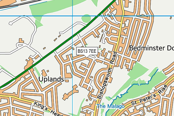 BS13 7EE map - OS VectorMap District (Ordnance Survey)
