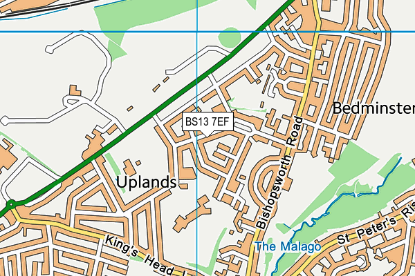 BS13 7EF map - OS VectorMap District (Ordnance Survey)