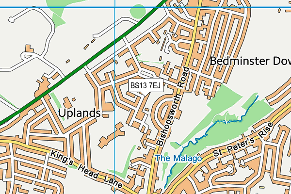 BS13 7EJ map - OS VectorMap District (Ordnance Survey)