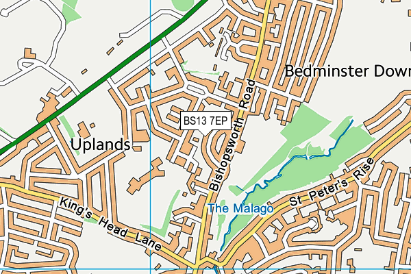 BS13 7EP map - OS VectorMap District (Ordnance Survey)