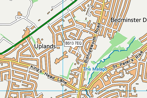 BS13 7EQ map - OS VectorMap District (Ordnance Survey)