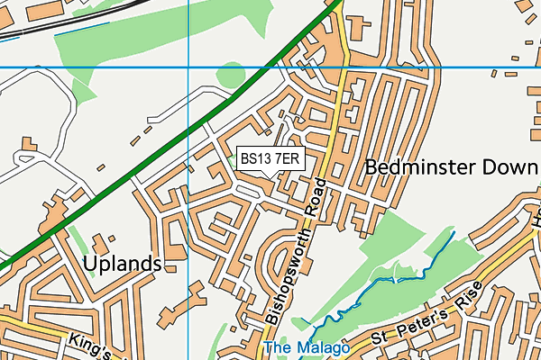 BS13 7ER map - OS VectorMap District (Ordnance Survey)