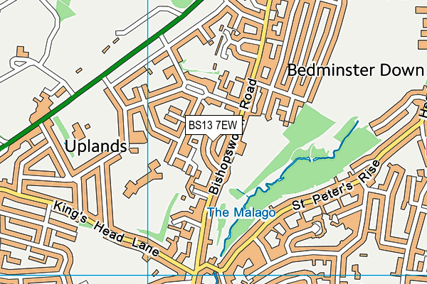 BS13 7EW map - OS VectorMap District (Ordnance Survey)