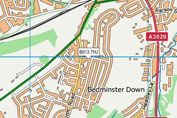 BS13 7HJ map - OS VectorMap District (Ordnance Survey)