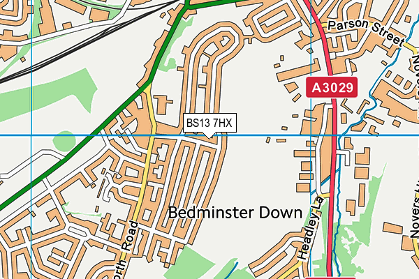BS13 7HX map - OS VectorMap District (Ordnance Survey)
