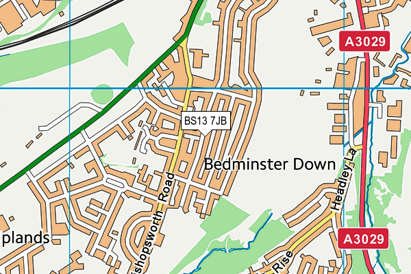 BS13 7JB map - OS VectorMap District (Ordnance Survey)