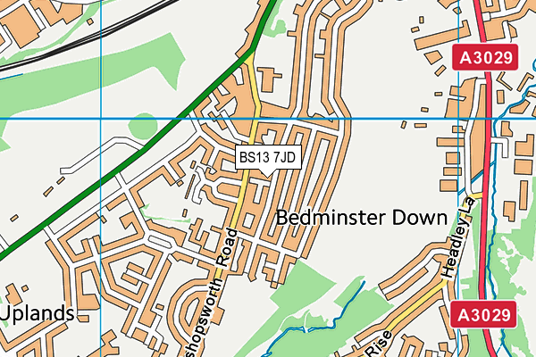 BS13 7JD map - OS VectorMap District (Ordnance Survey)