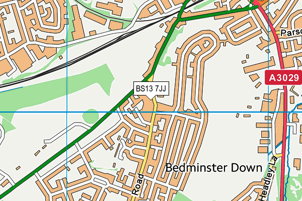 BS13 7JJ map - OS VectorMap District (Ordnance Survey)
