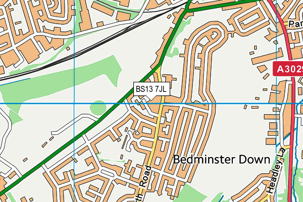 BS13 7JL map - OS VectorMap District (Ordnance Survey)