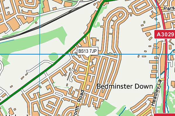BS13 7JP map - OS VectorMap District (Ordnance Survey)