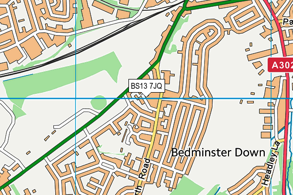 BS13 7JQ map - OS VectorMap District (Ordnance Survey)