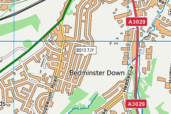 BS13 7JY map - OS VectorMap District (Ordnance Survey)