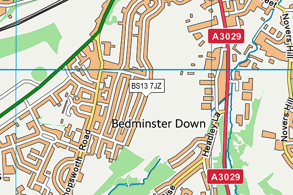 BS13 7JZ map - OS VectorMap District (Ordnance Survey)