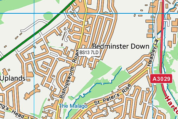 BS13 7LD map - OS VectorMap District (Ordnance Survey)