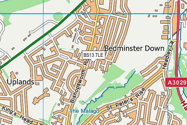 BS13 7LE map - OS VectorMap District (Ordnance Survey)