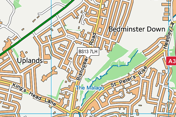 BS13 7LH map - OS VectorMap District (Ordnance Survey)
