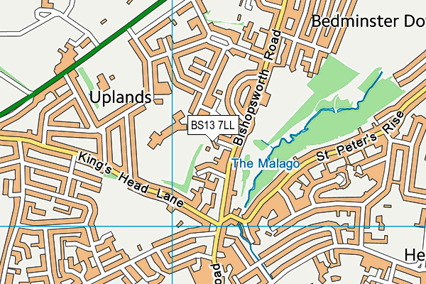 BS13 7LL map - OS VectorMap District (Ordnance Survey)