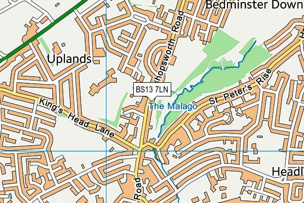 BS13 7LN map - OS VectorMap District (Ordnance Survey)