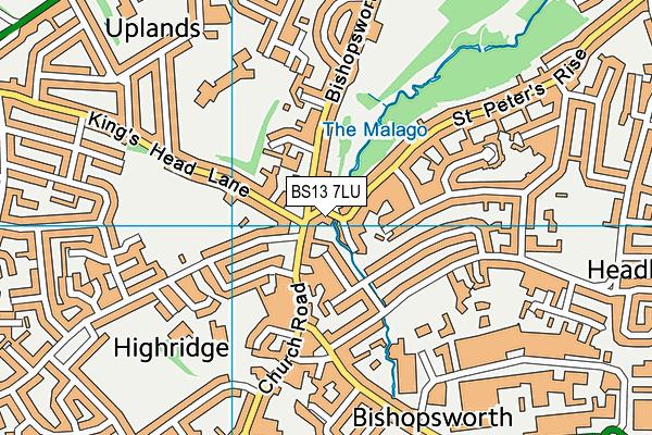 BS13 7LU map - OS VectorMap District (Ordnance Survey)