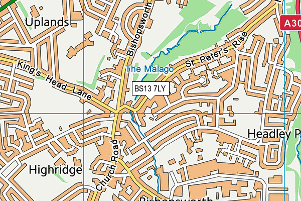BS13 7LY map - OS VectorMap District (Ordnance Survey)