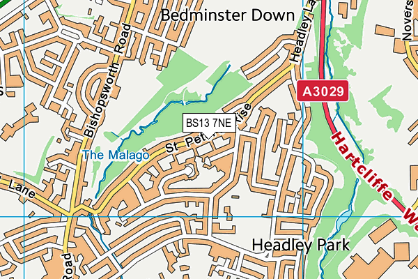 BS13 7NE map - OS VectorMap District (Ordnance Survey)
