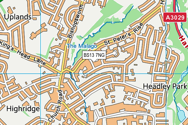BS13 7NG map - OS VectorMap District (Ordnance Survey)