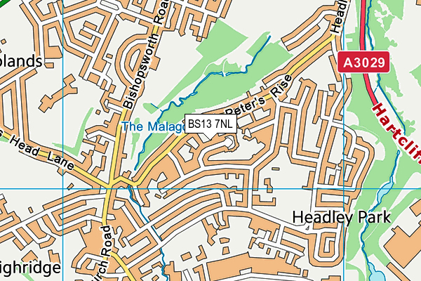 BS13 7NL map - OS VectorMap District (Ordnance Survey)