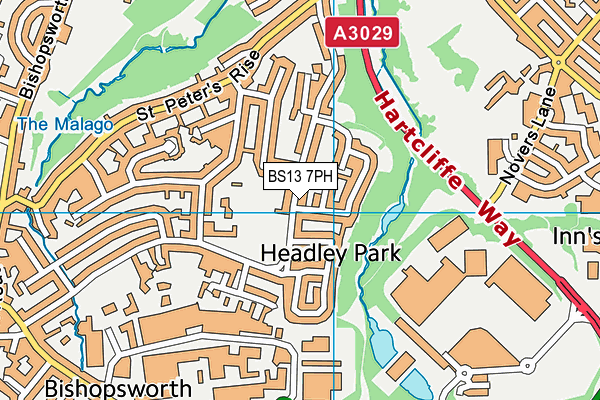 BS13 7PH map - OS VectorMap District (Ordnance Survey)