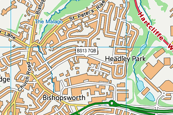 Headley Park Primary School map (BS13 7QB) - OS VectorMap District (Ordnance Survey)