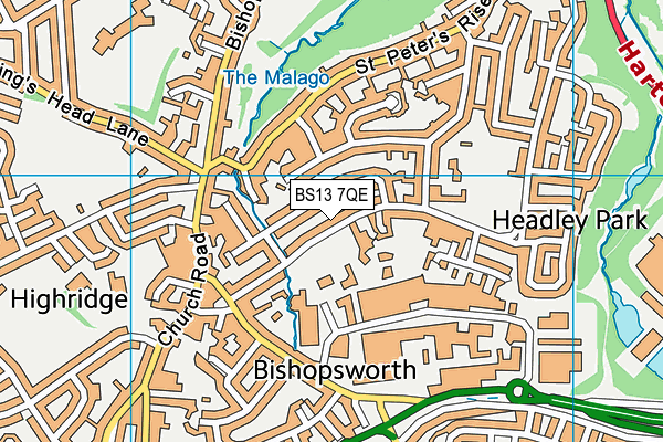 BS13 7QE map - OS VectorMap District (Ordnance Survey)