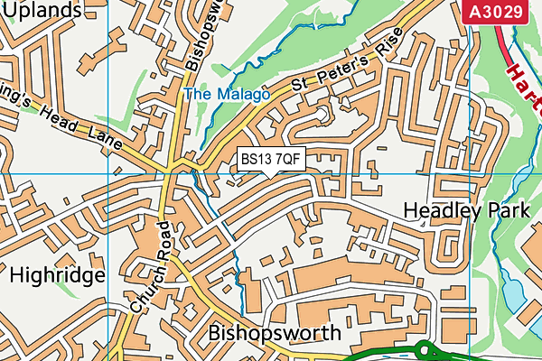 BS13 7QF map - OS VectorMap District (Ordnance Survey)