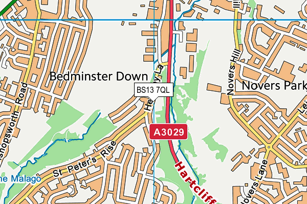 BS13 7QL map - OS VectorMap District (Ordnance Survey)