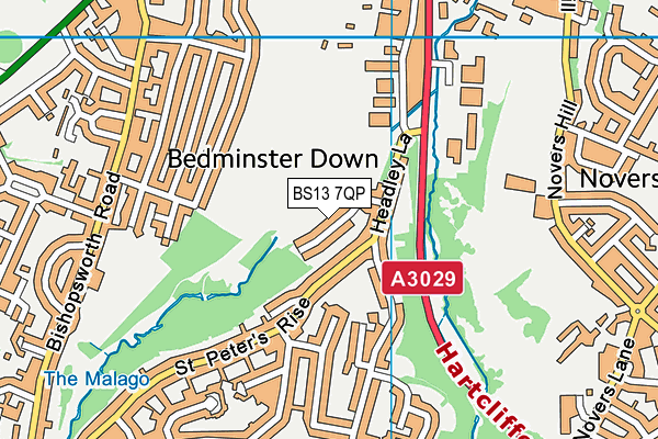 BS13 7QP map - OS VectorMap District (Ordnance Survey)