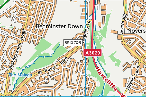 BS13 7QR map - OS VectorMap District (Ordnance Survey)